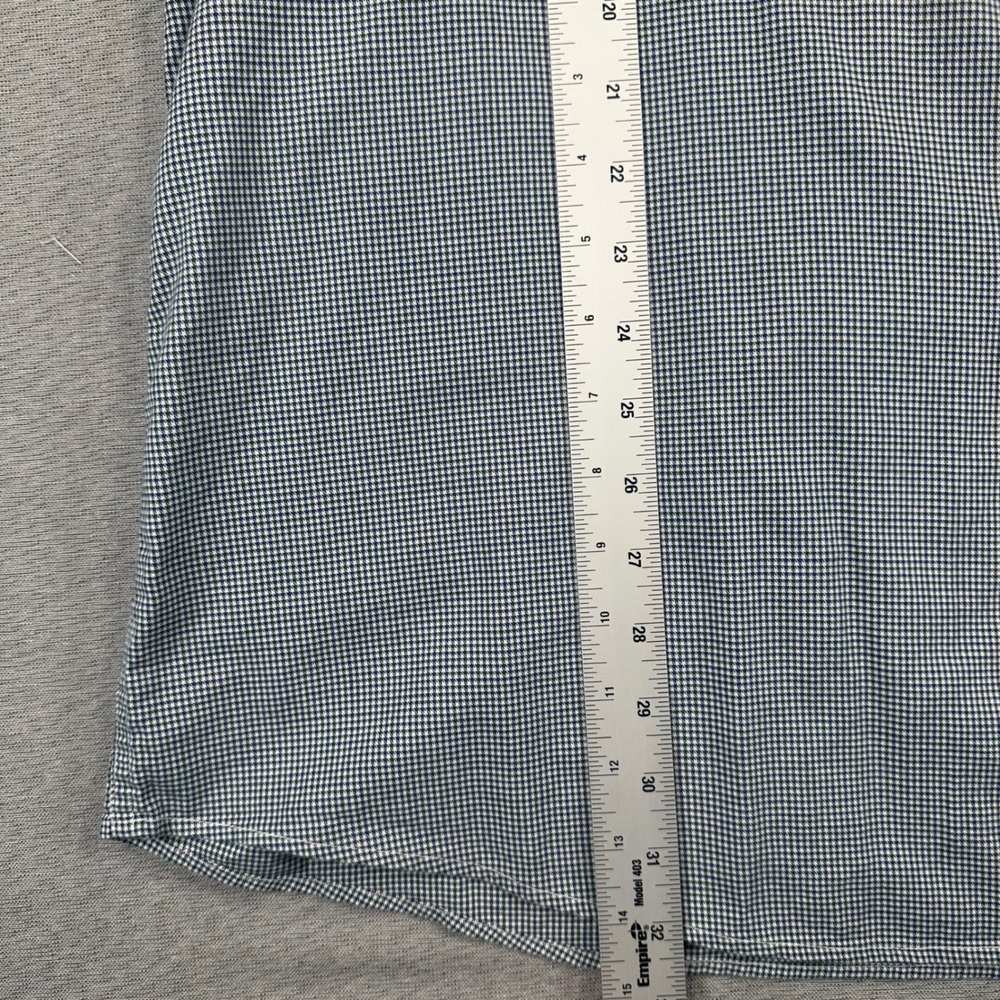 Barbour Shirt Mens XL Tailored Fit Navy Blue Highfield Micro Gingham Preppy EUC - Picture 6 of 10